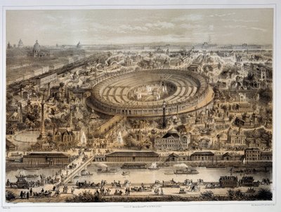 1867年のパリ万国博覧会の全景。パリ、カルナヴァレ美術館（Musee Carnavalet 作： Unknown artist