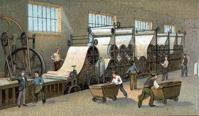 19世紀のフランスにおける紙の生産。19世紀末のクロモリトグラフ 作： Unknown artist