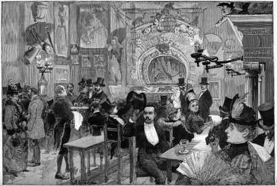1887年のパリ。キャット・ノワール "のキャバレーでの影の劇場。 作： Unknown artist