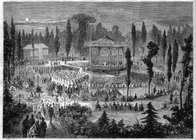 パリ8区 - avenue des Champs-Elysees（シャンゼリゼ通り） - 1868年のコンサート 作： Unknown artist