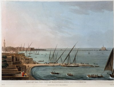 アレキサンドリア新市街の一部とライトハウス - "Views in Egypt, Palestine and other parts of the Ottoman Empire "より 作： Unknown artist