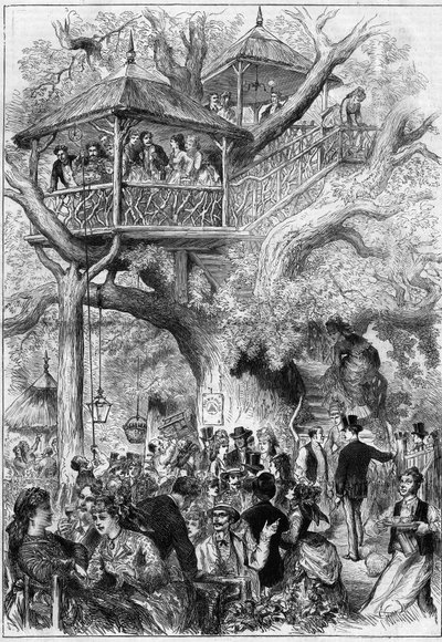 1873年、Sceaux Parkでのパーティー。 作： Unknown artist