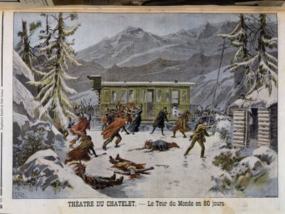 シャトレ劇場での "80日の世界一周 "の上演-1898年3月13日付 "Le PetitJournal "にて 作： Unknown artist