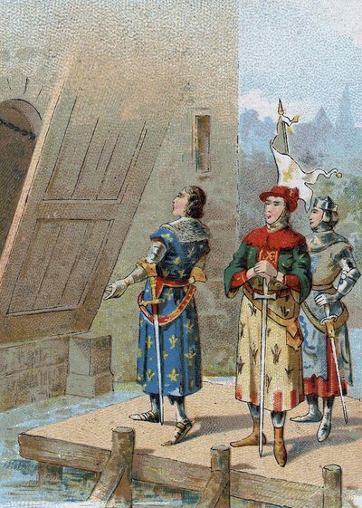 8月26日、ブロイ城前のフランス王フィリップ6世（1293～1350年 作： Unknown artist