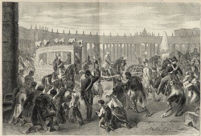 1869年8月15日の祝日にサン・ルイ・デ・フランセ教会に赴く教皇ピウス9世（ピウス・ピオ） - 1869年8月15日の祝日にサン・ルイ・デ・フランセ教会に赴く教皇ピウス9世（ピウス・ピオ 作： Unknown artist