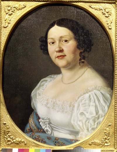 オペラ歌手ソフィア・ヴァシリエフナ・サモイロワ（サモイロワ・チェルニコワ）の肖像（1860-1936）（オペラ歌手ソフィア・ヴァシリエフナ・サモイロワの肖像）。 匿名の絵画、キャンバスに油彩、19 世紀後半。 ロシアの芸術、ロマン主義。 州立劇場博物館 作： Unknown artist