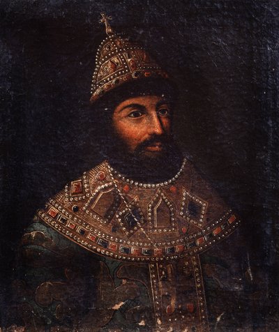 ロシアの皇帝アレクシス 1 世ミハイロヴィチ (1629-1676) の肖像 (ロシアの皇帝アレクシス 1 世ミハイロヴィチの肖像)。 匿名の絵。 キャンバスに油彩、54 x 45.5 cm、17 世紀後半。 国立中央砲兵博物館、サンクトペテルブルク。 作： Unknown artist