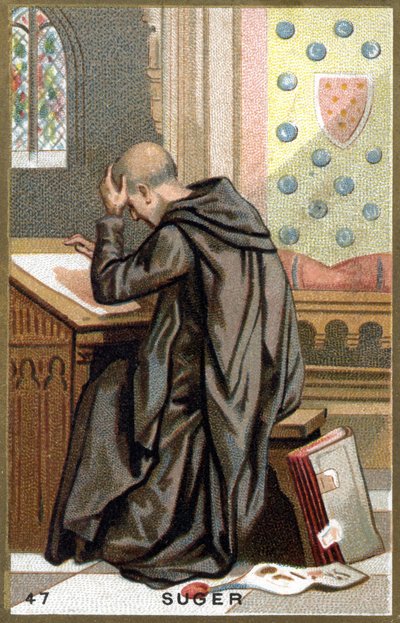 アッベ・スーガー（1081 - 1151）の肖像。19世紀末のクロモリトグラフ。 作： Unknown artist
