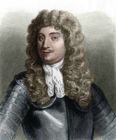 フランスの船乗り、デュケイン侯爵アブラハム（1610-1688）の肖像-ラヴァレの『フランス史』所収、エングレーヴィング、SD。 作： Unknown artist