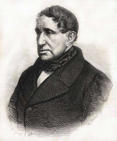 ブロリー公爵アシール・レオンス・ヴィクトル・シャルル・ド・ブロリー(1785 - 1870)の肖像。19世紀のエングレーヴィング。 作： Unknown artist
