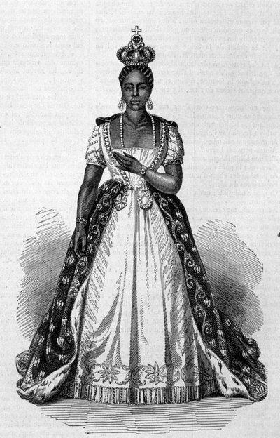 ハイチ皇帝Faustin Iの妻Adelina Leveque Soulouqueの肖像（1847年から1859年まで） 1856年のエングレービング 作： Unknown artist