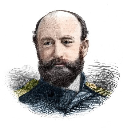 Sir George Strong Nares (1831-1915) 英国海軍士官、北極探検家の肖像。 作： Unknown artist