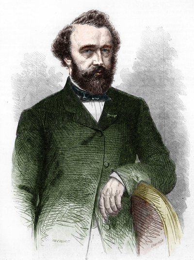 サックスを発明したAdolphe（Adolph）Sax（1814-1894）の肖像。 作： Unknown artist