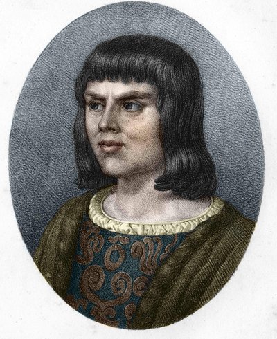 アラン・シャルティエの肖像 フランスの外交官・作家（1385〜1433年）。後のシャルル7世の秘書。19世紀のエングレーヴィング。 作： Unknown artist