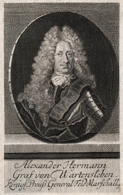 アレクサンダー・ヘルマン・グラーフ・フォン・ヴァルテンスレーベン（1650年～1734年）の肖像（ドイツ各州の軍人） - 彫刻 作： Unknown artist