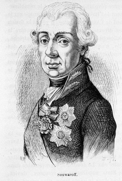 ロシアの牧童、アレクサンドル・スワーロフ（Souvaroff or Souvarov or Alexander Suvorov）（1729年～1800年）のポートレート 作： Unknown artist