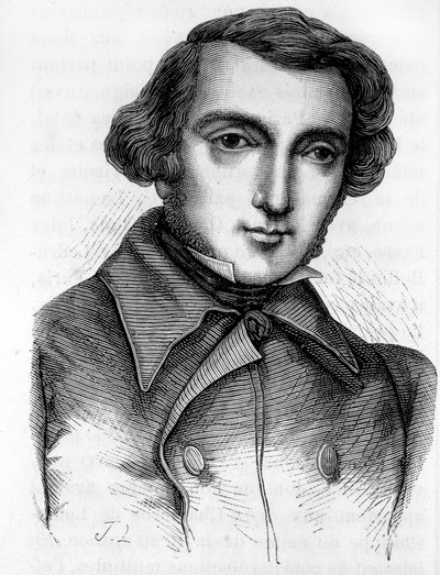 Alexis de Tocqueville (1805 - 1859), フランスの歴史家・政治家の肖像。19世紀のエングレーヴィング。 作： Unknown artist