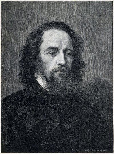 アルフレッド・ロード・テニスン（1809-1892）の肖像 19世紀のイギリスの詩人・劇作家 作： Unknown artist