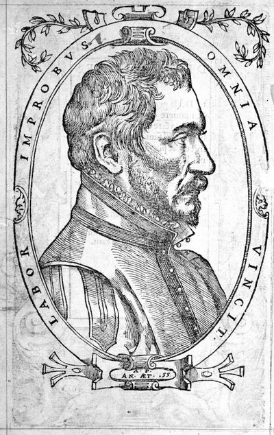 アンブロワーズ・パレ（フランスの医師・外科医）の肖像（1509-1590年） 16世紀のエングレーヴィング 作： Unknown artist