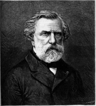 フランスの作曲家、アンブロワーズ・トマ（1811-1896）の肖像。1882年4月22日付「Le Monde Illustré」1308号に掲載されたエングレーヴィング。 作： Unknown artist