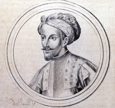 Samuel Guichenou著『Genealogique Histoire de la royale maison de savoye』（Lyon 1660年）に掲載されている、Amedee V de Savoie dit Le Grand (1249 - 1324) (Amedeo VI di Savoia detto il Grande)の肖像。 作： Unknown artist