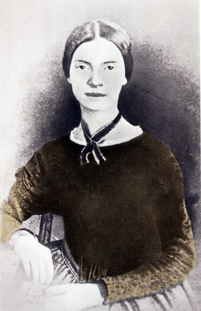 アメリカの詩人、エミリー・ディキンソン（1830-1886）の肖像（1846-1847年頃の写真より 作： Unknown artist