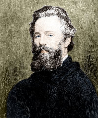 アメリカの詩人・小説家であるハーマン・メルヴィル（1819-1891）の肖像。 作： Unknown artist