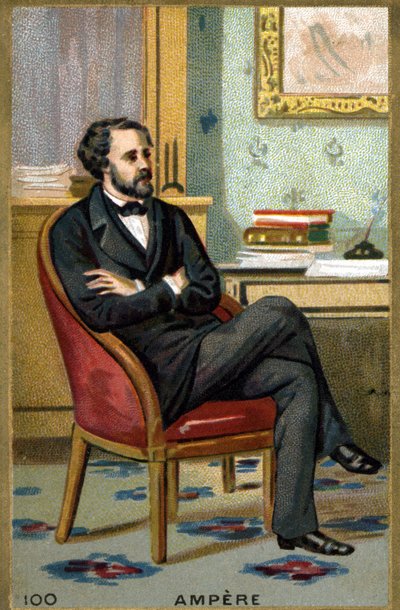 André-Marie Ampere (1775 - 1836) フランスの物理学者の肖像。19世紀のクロモリ写真。 作： Unknown artist