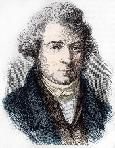 アンドレ・マリー・アンペール（1775～1836）フランスの物理学者の肖像。 作： Unknown artist