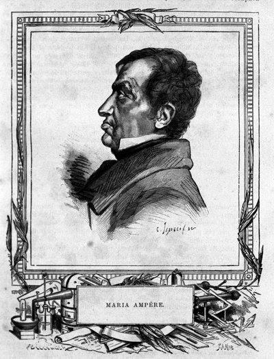 アンドレ・マリー・アンペール（1775-1836）フランスの物理学者の肖像。 作： Unknown artist