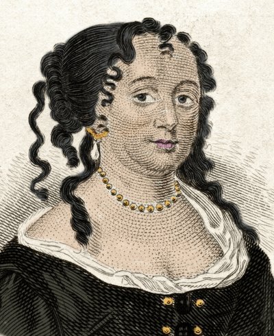 イングランドのジェームズ2世の最初の妻であるヨーク公爵夫人、アン・ハイド（1637-1671）の肖像。19世紀のエングレーヴィング。 作： Unknown artist