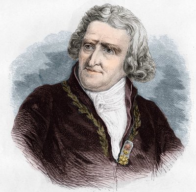 Antoine Augustin Parmentier (1737 - 1813), フランスの軍医・農学者の肖像。1866年のエングレーヴィング。 作： Unknown artist