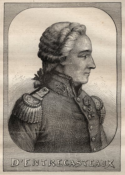 アントルカストー（1737-1793）の肖像 - "The Grands Mariners of 18th century "より引用 作： Unknown artist