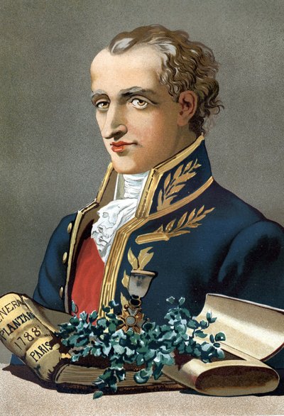 アントワーヌ・ローラン・ド・ジュシュー（1748～1836年）の肖像。フランスの植物学者。ルイ・フィギエの "La Ciencia y sus Hombres "の後に描かれている。バルセロナ 1881年 作： Unknown artist