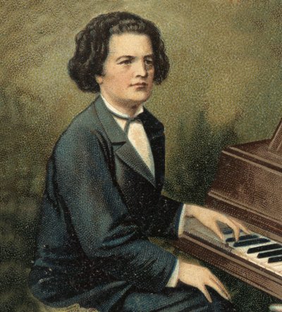 ロシアのピアニスト、作曲家であるアントン・ルービンシュタイン（1829-1894）の肖像。 作： Unknown artist