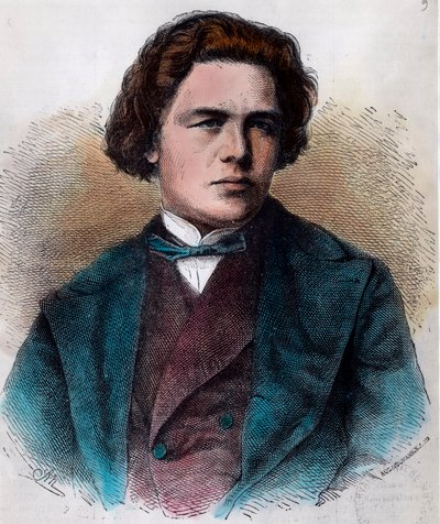 アントン・ルービンシュタイン（1829-1894）はロシアのピアニスト、作曲家である。19世紀のエングレーヴィング。個人蔵。 作： Unknown artist