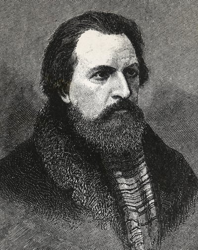 アポロ・グリゴーリエフ（1822-1865）の肖像 ロシアの詩人・評論家 -アポロ・グリゴーリエフ 詩人・文芸評論家・ロシアの演劇人-。 作： Unknown artist