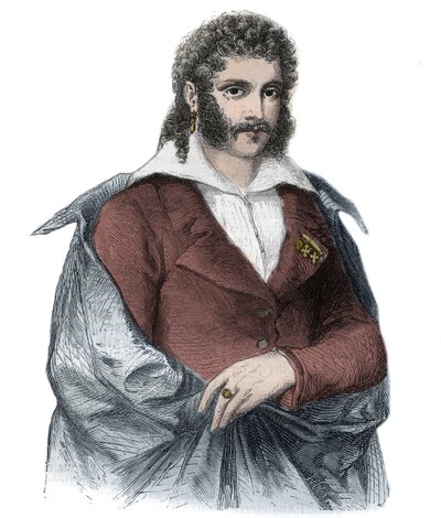 BARTOLOMEO count BERGAMIの肖像 イタリア人で英国王ジョージ4世の妻キャロラインの恋人 - エングレーヴィング 作： Unknown artist