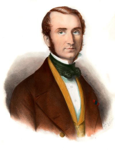 ユストゥス・フォン・リービッヒ男爵（1803-1873）の肖像 化学者 19世紀のエングレーヴィング 個人蔵 作： Unknown artist