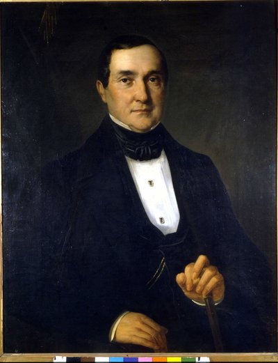 スカラ座の初代館長、バルトロメオ・メレッリ（1793-1879）の肖像。19世紀の匿名の絵画。 作： Unknown artist