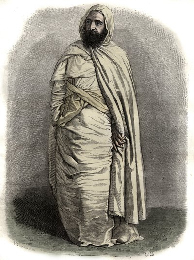 ベン・マヒ・エド・ディン・アブド・エル・カダー（Abd El-Kader）（1808 - 1883）の肖像 アブデルカダー（ABDELKADER）、マスカラのアミール（Amir of Mascara）、軍事・宗教指導者、 - ベン・マヒ・エド・ディン・アブド・エル・カダー（Abd El-Kader）（1808 - 1883）の肖像 Emir Algerien -。 作： Unknown artist