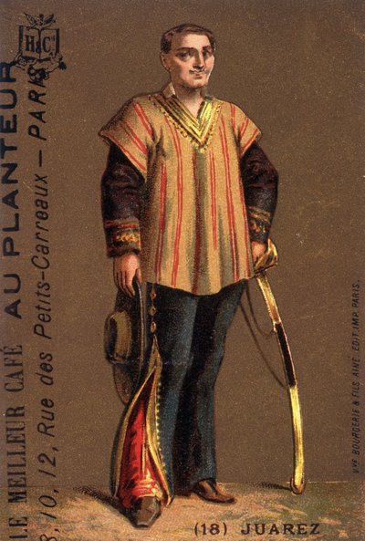 メキシコの政治家、ベニート・フアレス（1806-1872）の肖像。 作： Unknown artist