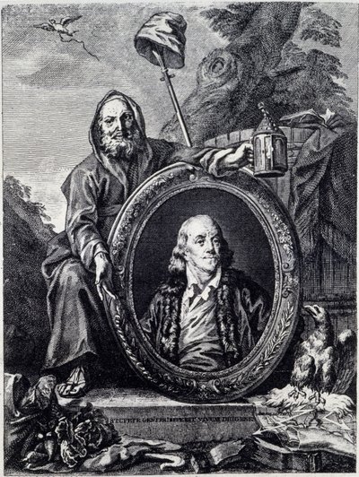 ベンジャミン・フランクリン（1706-1790）の肖像（政治家、記念家、パンフレット作家、物理学者 作： Unknown artist