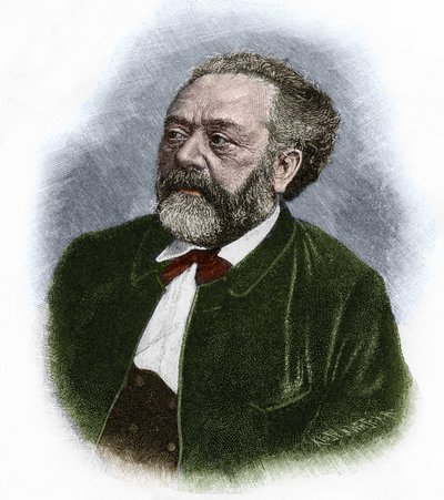 ドイツの作家、ベルトルト・アウアーバッハ（1812-1882）の肖像。 作： Unknown artist