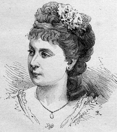 1875年から1901年までコメディ・フランセーズのメンバーであったフランスのコメディアン、ブランシュ・バレッタ（バレッタ）（1855年生まれ）の肖像。1879年8月16日付の「Le Monde Illustré」n¡1168に掲載されたエングレーヴィング。 作： Unknown artist