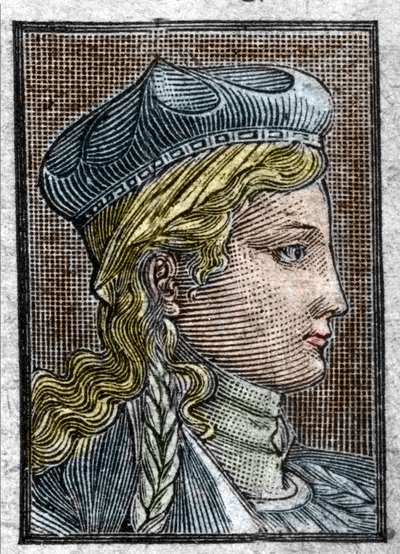 シゲベルト1世の妻、ブルネハウトまたはブリュネヒルデ（534年頃～613年頃）の肖像。 作： Unknown artist