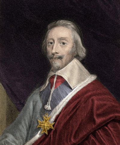 聖霊（ホーリー・スピリット）勲章の十字架を持つリシュリュー枢機卿（1585-1642）の肖像 - Armand Jean Du Plessis 聖霊（ホーリー・スピリット）勲章の十字架を持つリシュリュー枢機卿・公爵（1585-1642）の肖像 - 彫刻 - 19世紀 作： Unknown artist