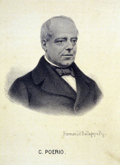 イタリアの革命家、カルロ・ポエリオ（1803～1867）の肖像。 作： Unknown artist