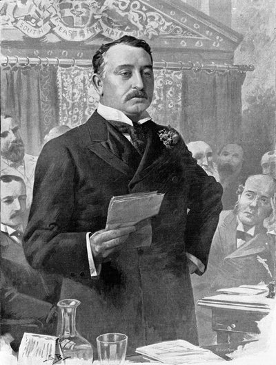 セシル・ジョン・ローズ（1853-1902）イギリスの実業家、植民地管理者の肖像。 作： Unknown artist