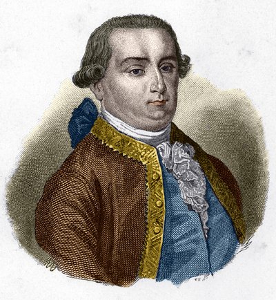 イタリアの法学者、ベッカリア侯爵チェーザレ・ボネサーナ（1738～1794）の肖像。 作： Unknown artist